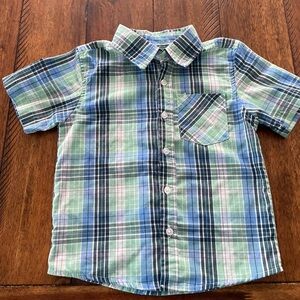 Kids Plaid Button-Down Shirt in Blue and Green (39)